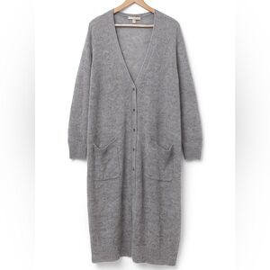 Eileen Fisher | Speckled Gray Melange 100% Organic Linen Knit Cardigan Duster M